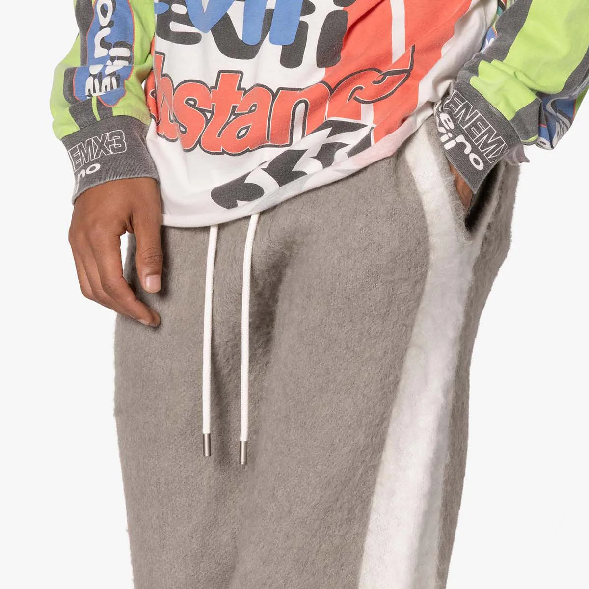 MNML Fuzzy Stripe Sweatpants