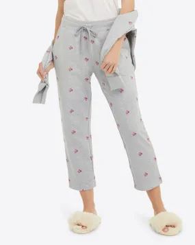 Natalie Sweatpants in Embroidered Viola