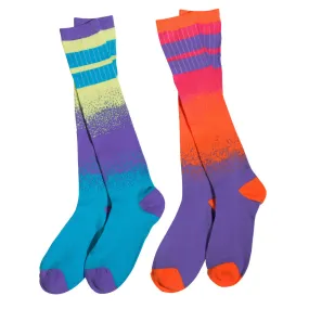Neon Stripes and Color Block Knee High Socks 2 Pair Pack (Kid's)