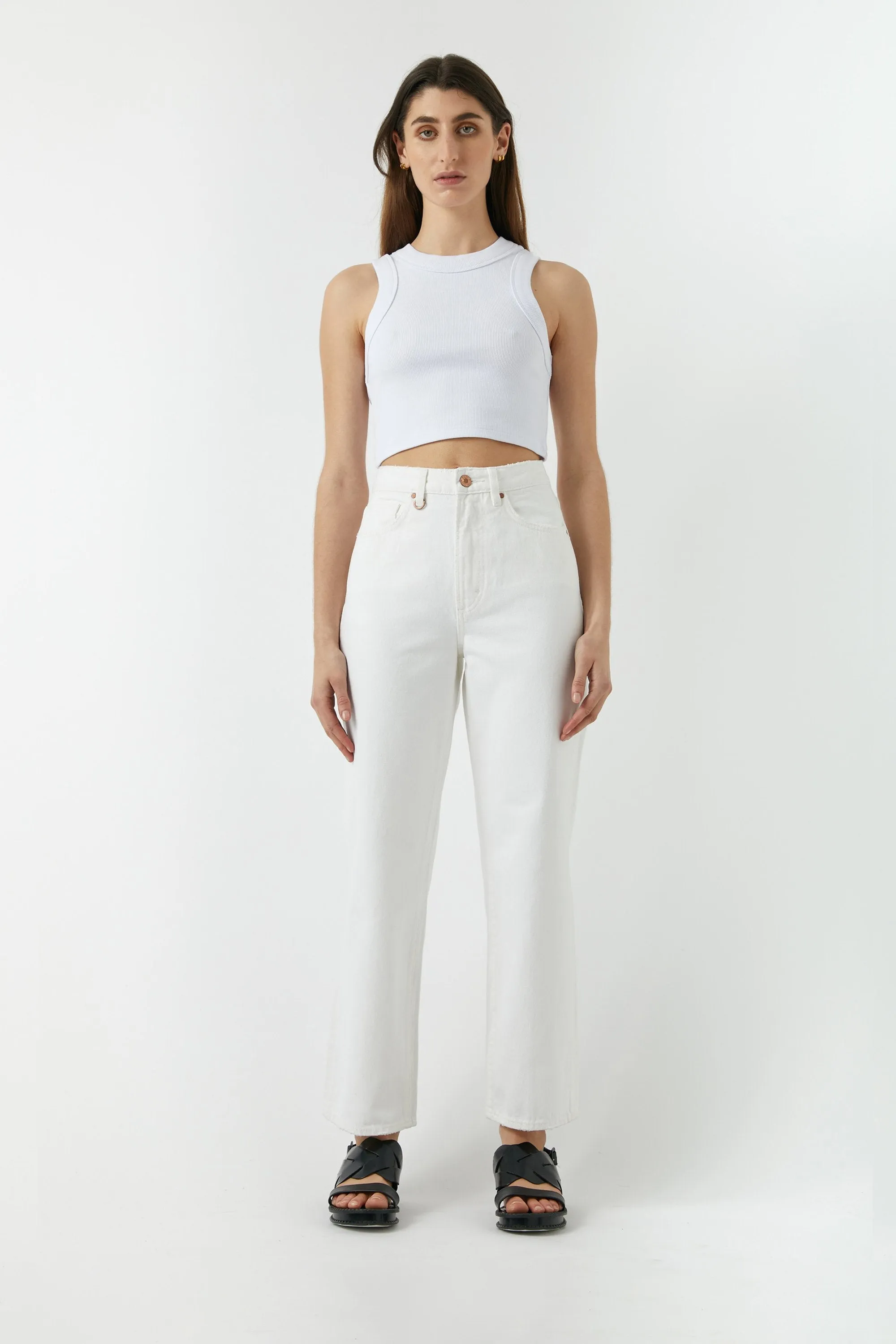 NEUW Womens Jonesy Crop Top - White