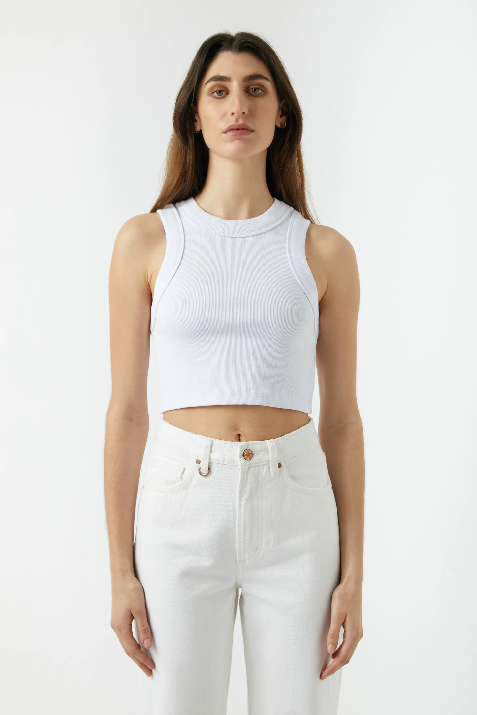 NEUW Womens Jonesy Crop Top - White