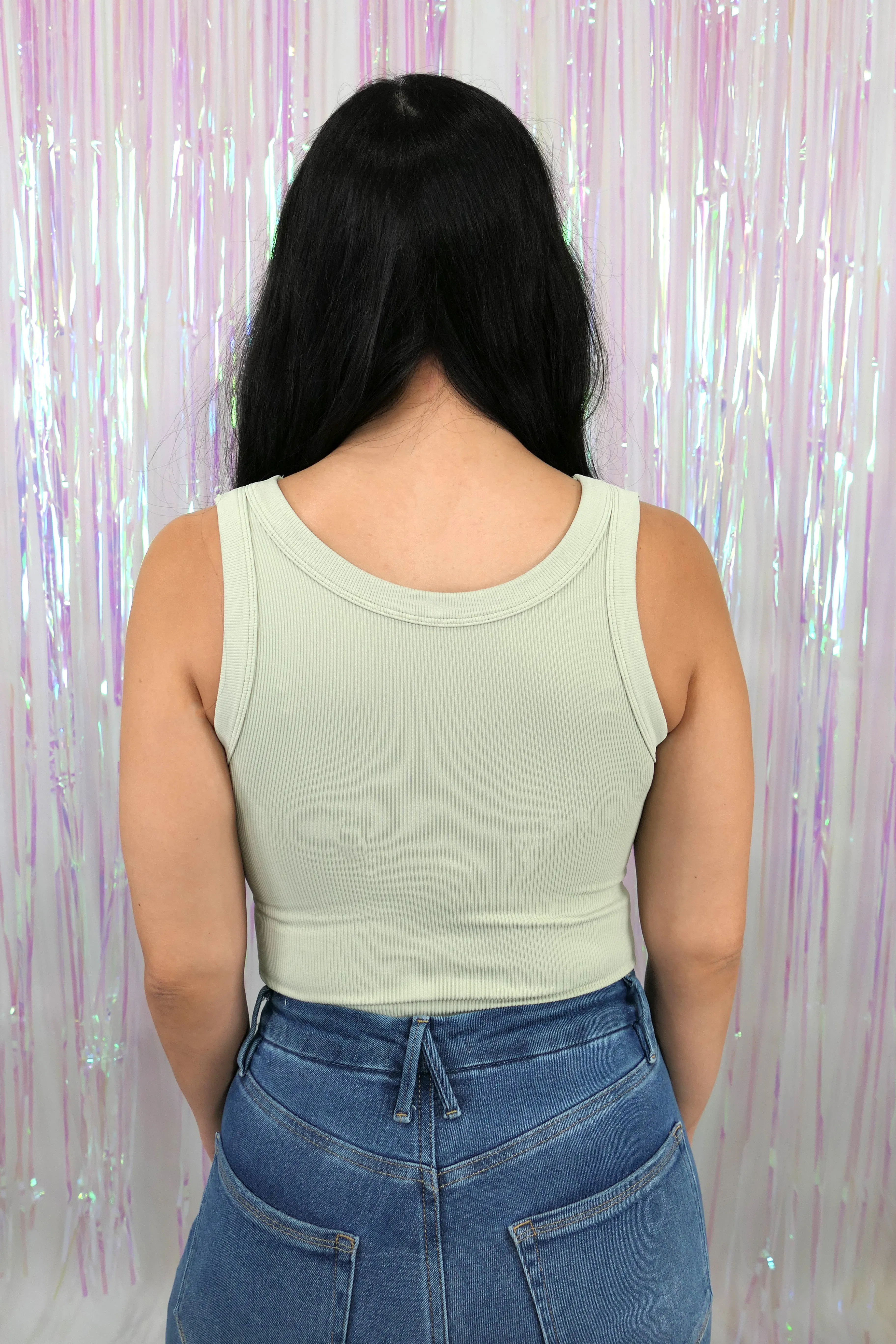 NIKIBIKI - Desert Sage Reversible Ribbed Tank Top
