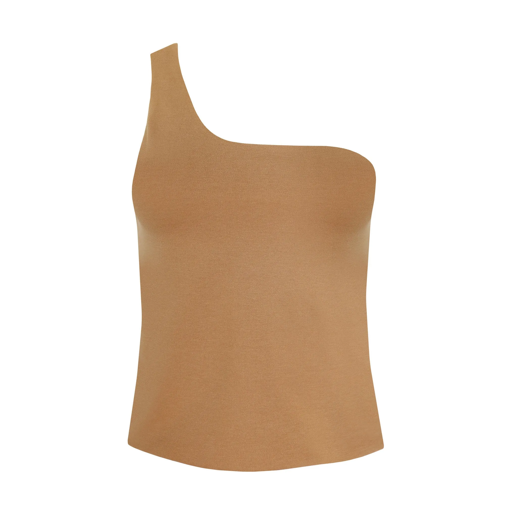 One Shoulder Top Light Brown