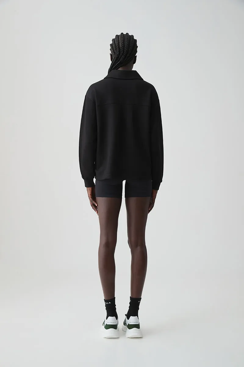 Quarter Zip Front Long Sleeve Polo 448