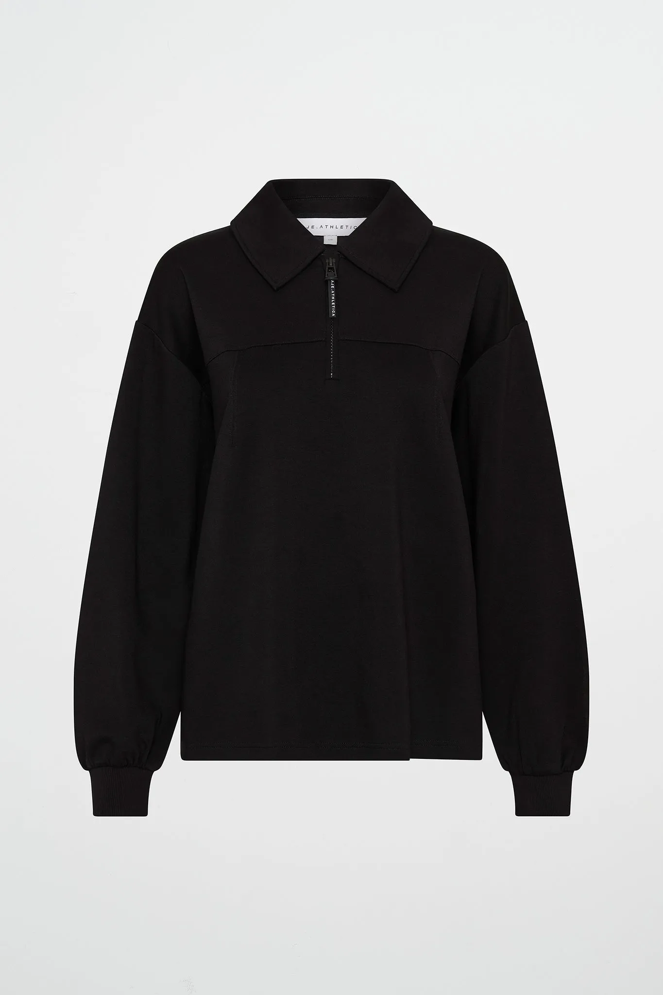 Quarter Zip Front Long Sleeve Polo 448