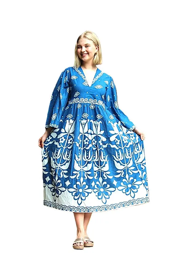 Quilted Cotton Kimono Duster Is Unusual and Colorful  (Yellow)