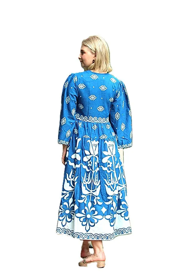 Quilted Cotton Kimono Duster Is Unusual and Colorful  (Yellow)