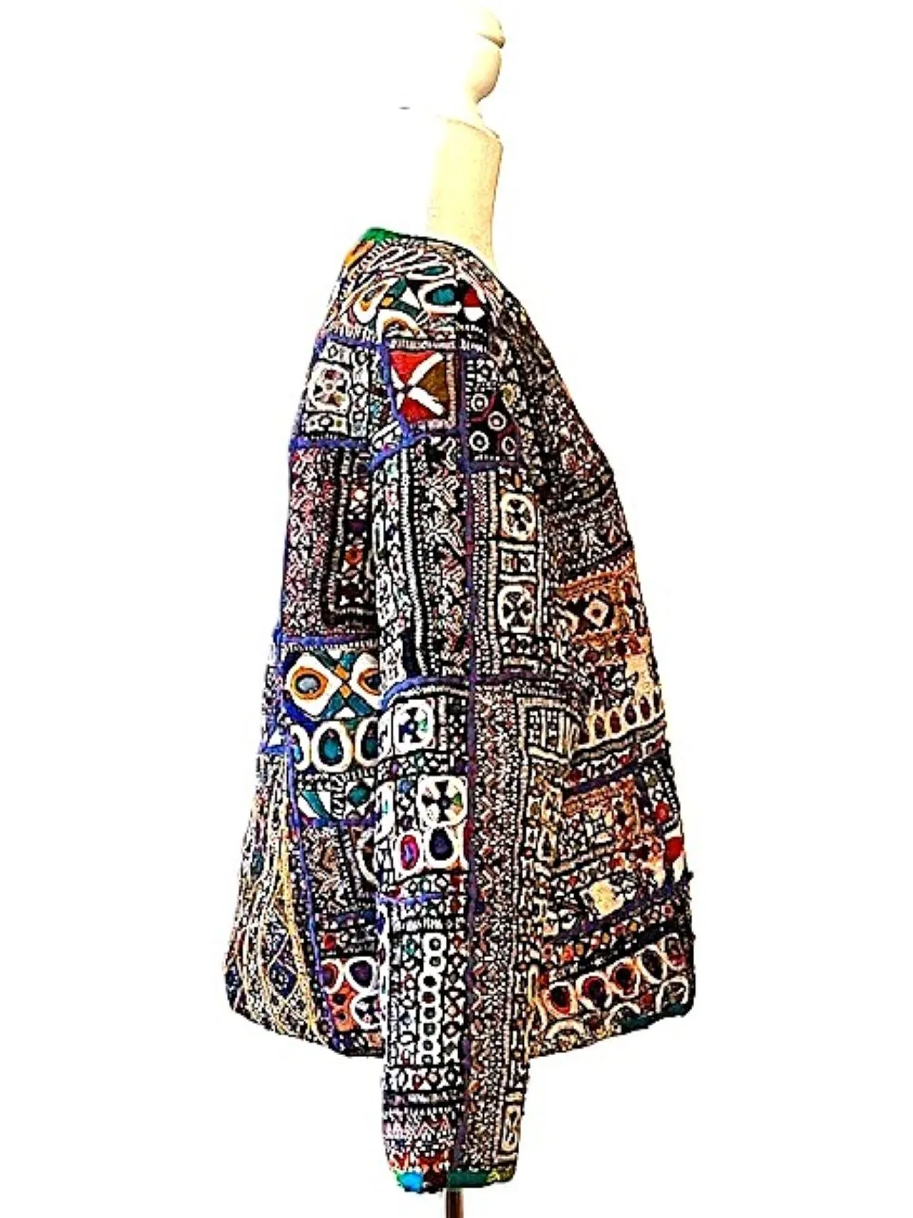 Quilted Cotton Kimono Duster Is Unusual and Colorful  (Yellow)