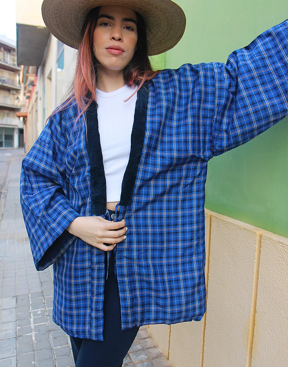 Quilted Jacket with Velvet Trim