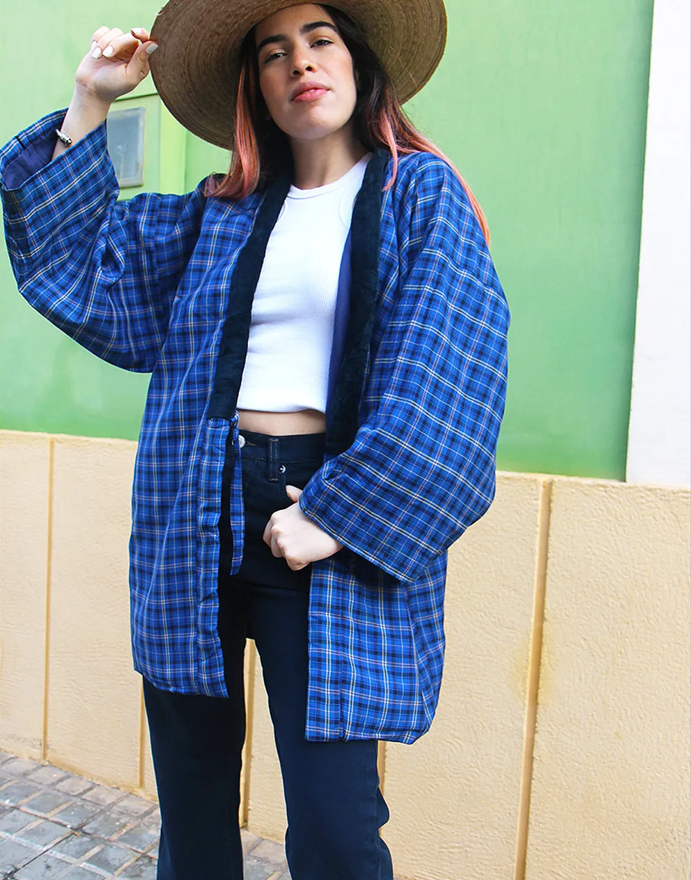Quilted Jacket with Velvet Trim