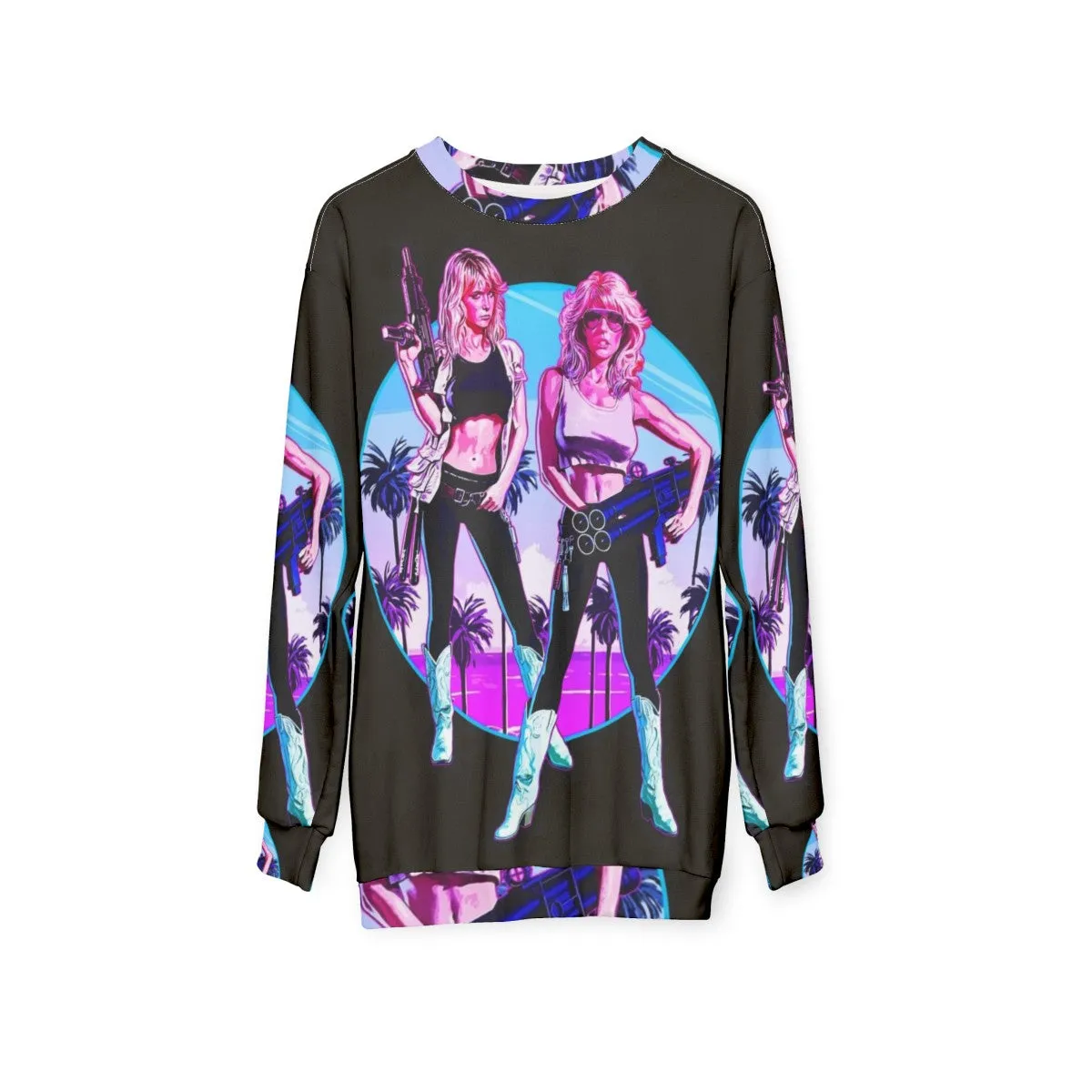 "Hard Ticket to Hawaii Big Guns Sweatshirt - 80s Miami Action"