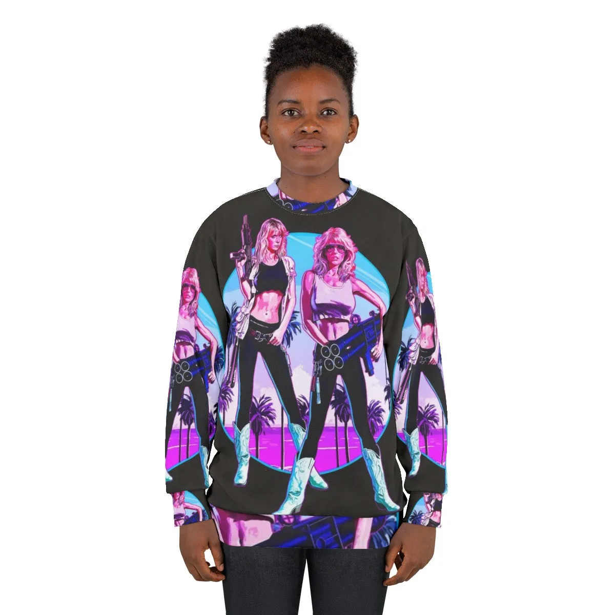 "Hard Ticket to Hawaii Big Guns Sweatshirt - 80s Miami Action"