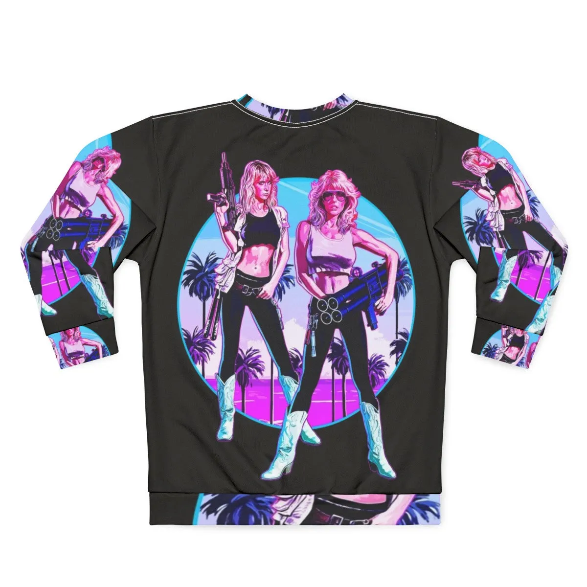 "Hard Ticket to Hawaii Big Guns Sweatshirt - 80s Miami Action"