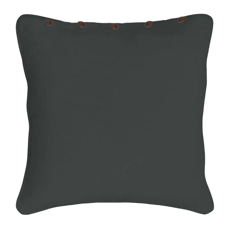 RANS London Charcoal with button 60x60cm Cushion Cover
