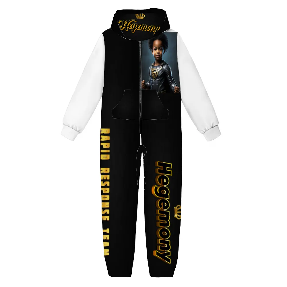 Rapid response rick  Kids' One Piece Hoodie Zipper Casual Sweatshirt Knit Sweatshirt Fashion Jumpsuit Casual Hoodie Long Sleeves