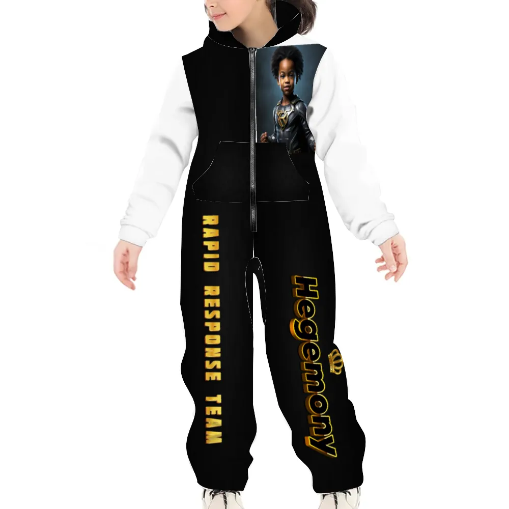 Rapid response rick  Kids' One Piece Hoodie Zipper Casual Sweatshirt Knit Sweatshirt Fashion Jumpsuit Casual Hoodie Long Sleeves