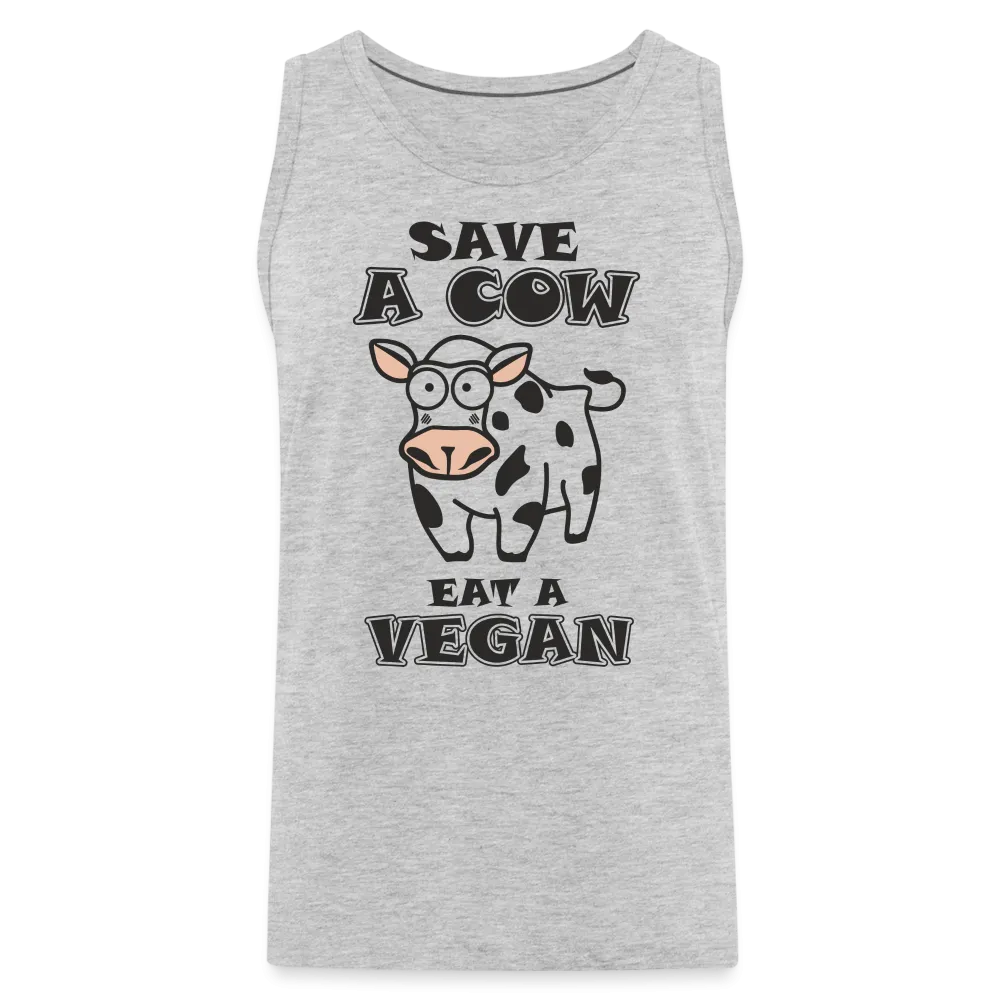 Save A Cow Eat A Vegan Men's Premium Tank Top