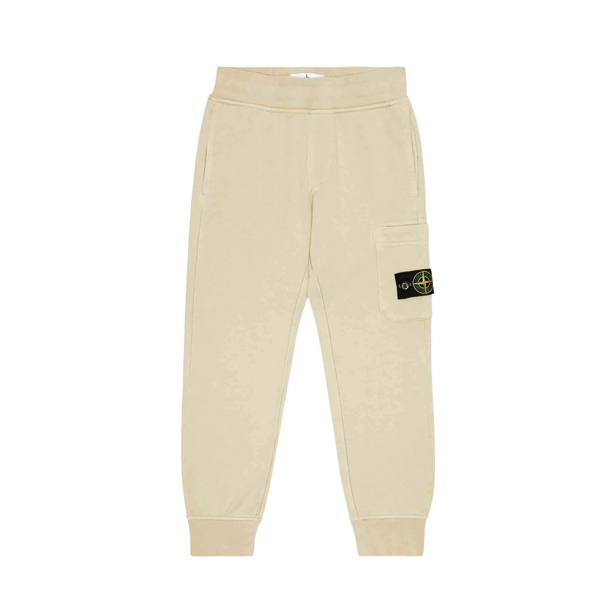 Stone Island Junior Cargo Sweatpants in Ecru