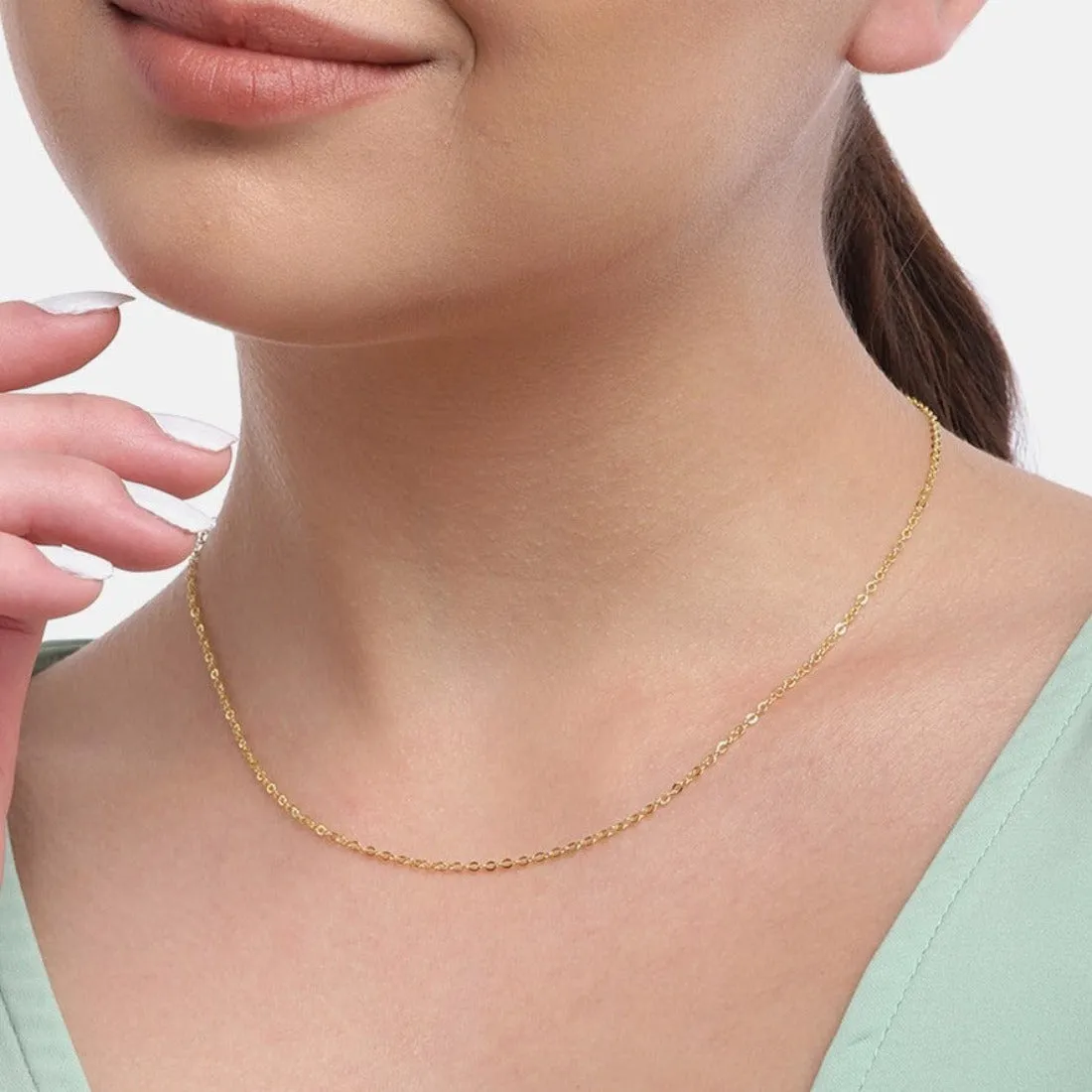 Trendy 925 Sterling Silver Cable Chain in Gold Plating