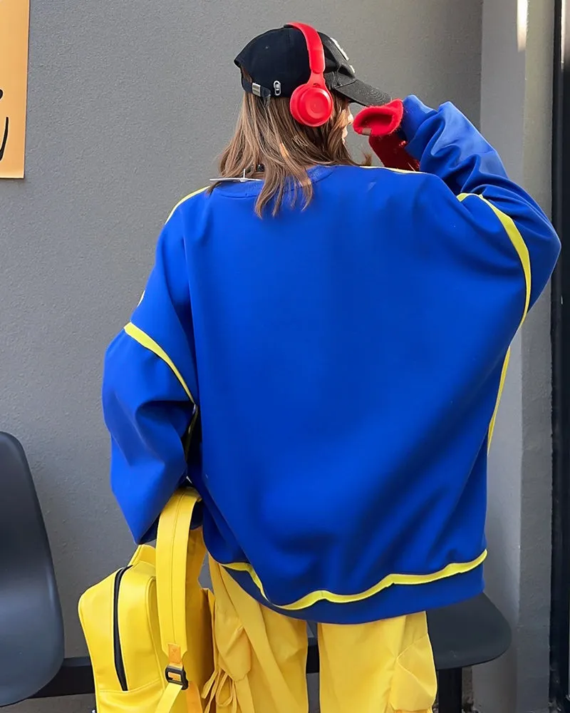 Trendy Fashion 3D Letter Oversized Plus Size Casual Sweatshirt