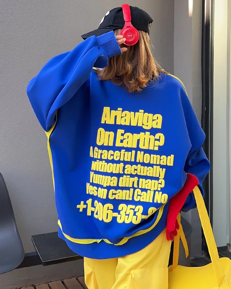Trendy Fashion 3D Letter Oversized Plus Size Casual Sweatshirt