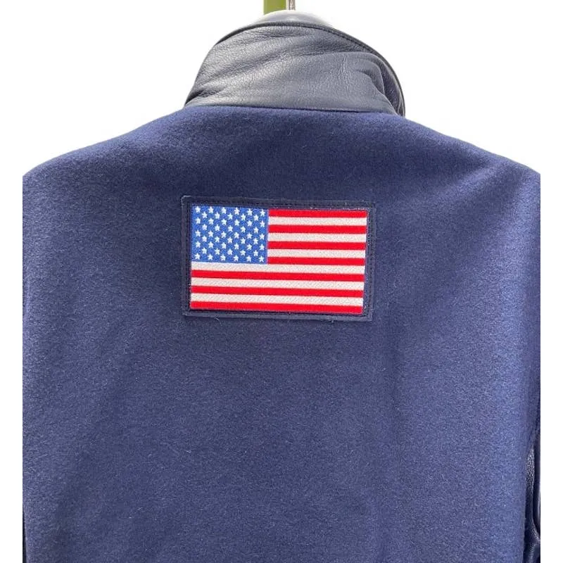 Vintage Roots 2002 USA Olympic Team Wool Leather Jacket Size XS New