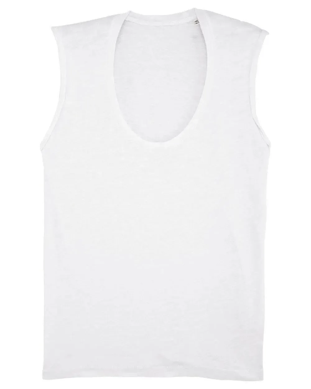 WHITE ORGANIC SCOOP NECK TANK TOP