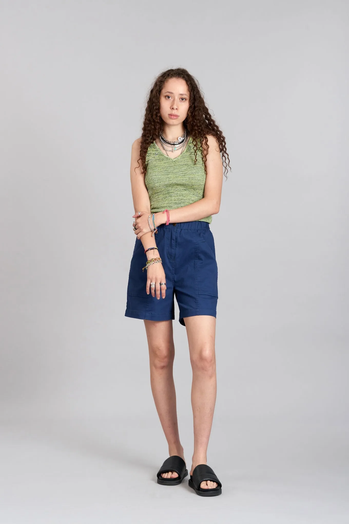 Yana Knitted Top Lime Space Dye Green